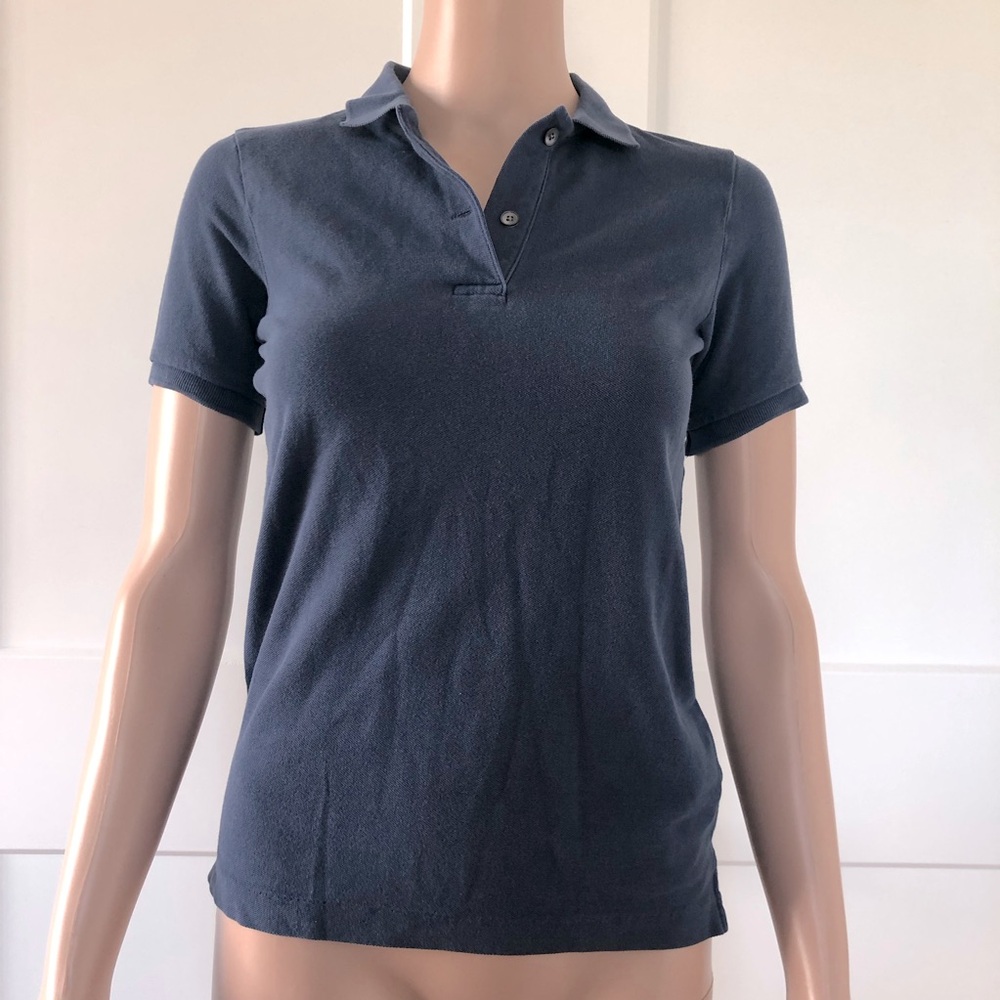 J. Crew Womens Blue Pique 2 Button Cotton Short Sleeves Polo Shirt Top XXXS XXS